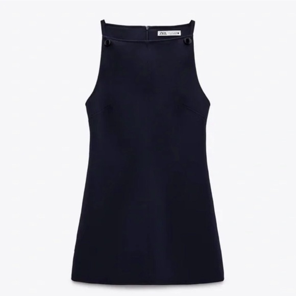 ZARA Elegant Navy Sleeveless Dress - Picture 2 of 6